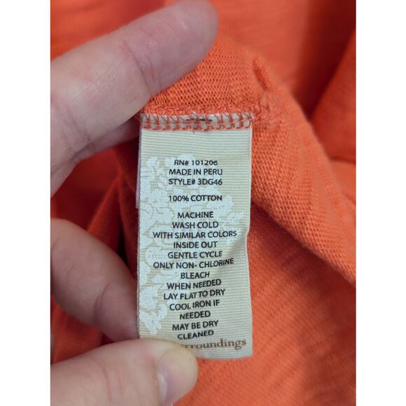 Soft Surroundings Shift Dress Womens Medium Petite Orange Boho Lagenlook Beachy - Picture 4 of 6